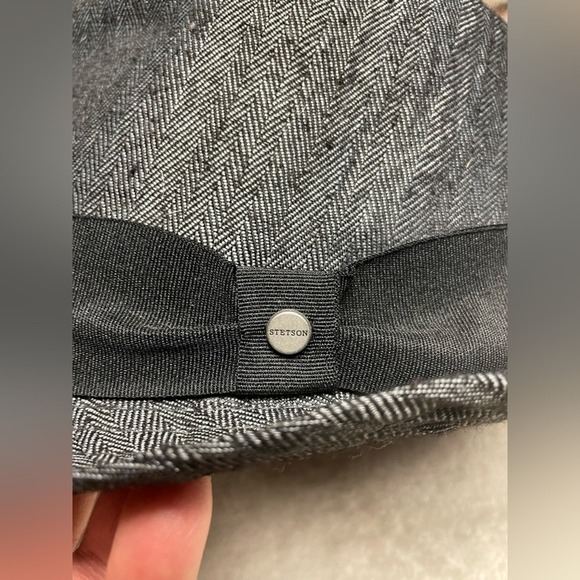 Stetson All American charcoal gray/black herringbone fedora, size L/XL, unisex - Picture 6 of 8
